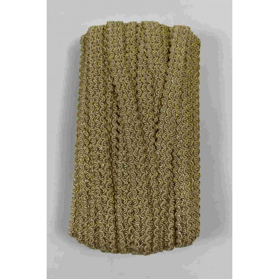 Gold Bej Loopera Dense Knit Kabartmalı Dekoratif Şerit &ndash; Premium El İşi S&uuml;sleme 1 Metre-LOOPERA-26
