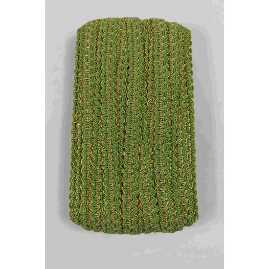 Yeşil Gold Loopera Dense Knit Kabartmalı Dekoratif Şerit &ndash; Premium El İşi S&uuml;sleme 1 Metre-LOOPERA-27