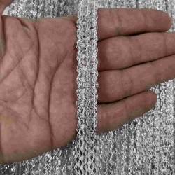 G&uuml;m&uuml;ş Loopera Dense Knit Kabartmalı Dekoratif Şerit &ndash; Premium El İşi S&uuml;sleme 1 Metre-LOOPERA-28