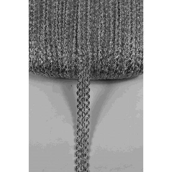 G&uuml;m&uuml;ş Loopera Dense Knit Kabartmalı Dekoratif Şerit &ndash; Premium El İşi S&uuml;sleme 1 Metre-LOOPERA-28