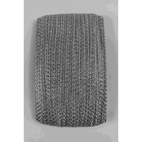 G&uuml;m&uuml;ş Loopera Dense Knit Kabartmalı Dekoratif Şerit &ndash; Premium El İşi S&uuml;sleme 1 Metre-LOOPERA-28