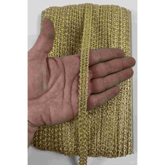 Gold Loopera Dense Knit Kabartmalı Dekoratif Şerit &ndash; Premium El İşi S&uuml;sleme 1 Metre-LOOPERA-29