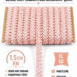 Somon Loopera Dense Knit Kabartmalı Dekoratif Şerit &ndash; Premium El İşi S&uuml;sleme 1 Metre-LOOPERA-3