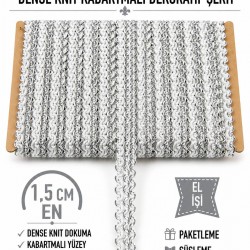 G&uuml;m&uuml;şl&uuml; Beyaz Loopera Dense Knit Kabartmalı Dekoratif Şerit &ndash; Premium El İşi S&uuml;sleme 1 Metre-LOOPERA-30
