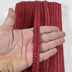Bordo Loopera Dense Knit Kabartmalı Dekoratif Şerit &ndash; Premium El İşi S&uuml;sleme 1 Metre-LOOPERA-4