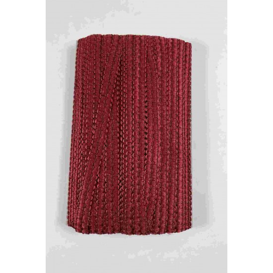 Bordo Loopera Dense Knit Kabartmalı Dekoratif Şerit &ndash; Premium El İşi S&uuml;sleme 1 Metre-LOOPERA-4