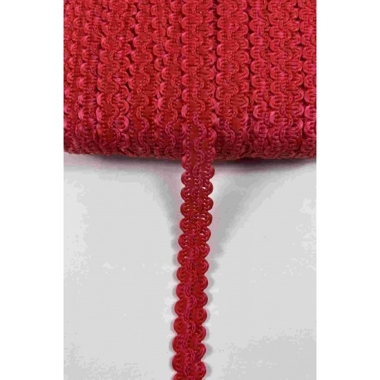 Kırmızı Loopera Dense Knit Kabartmalı Dekoratif Şerit &ndash; Premium El İşi S&uuml;sleme 1 Metre-LOOPERA-5