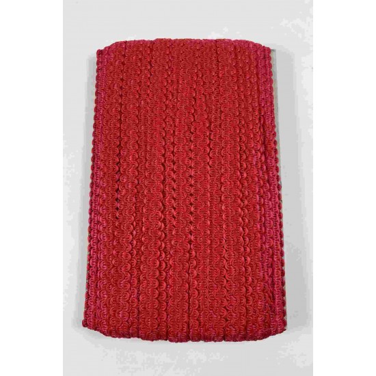 Kırmızı Loopera Dense Knit Kabartmalı Dekoratif Şerit &ndash; Premium El İşi S&uuml;sleme 1 Metre-LOOPERA-5
