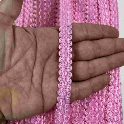 Pembe Loopera Dense Knit Kabartmalı Dekoratif Şerit &ndash; Premium El İşi S&uuml;sleme 1 Metre-LOOPERA-6