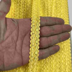 Sarı Loopera Dense Knit Kabartmalı Dekoratif Şerit &ndash; Premium El İşi S&uuml;sleme 1 Metre-LOOPERA-7
