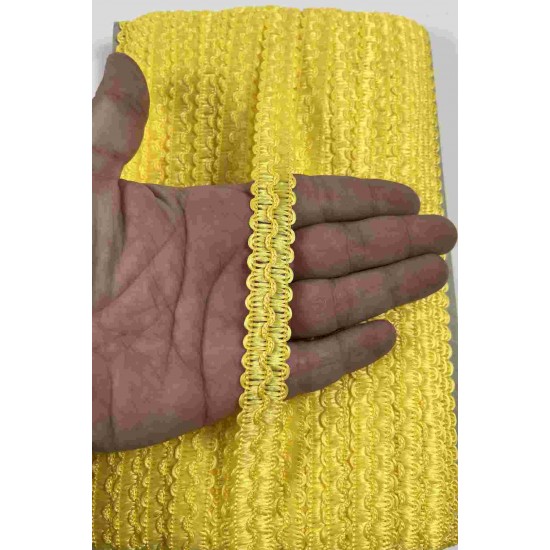Sarı Loopera Dense Knit Kabartmalı Dekoratif Şerit &ndash; Premium El İşi S&uuml;sleme 1 Metre-LOOPERA-7