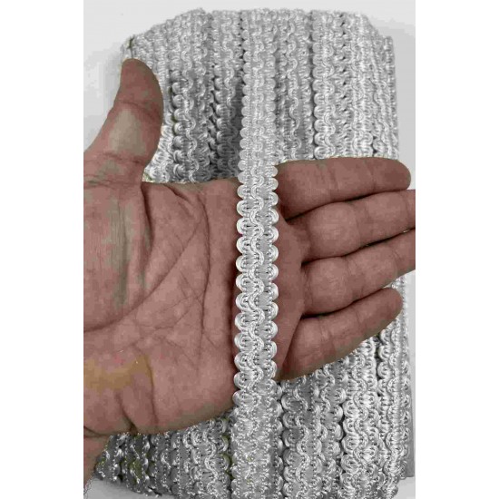 A&ccedil;ık Gri Loopera Dense Knit Kabartmalı Dekoratif Şerit &ndash; Premium El İşi S&uuml;sleme 1 Metre-LOOPERA-8