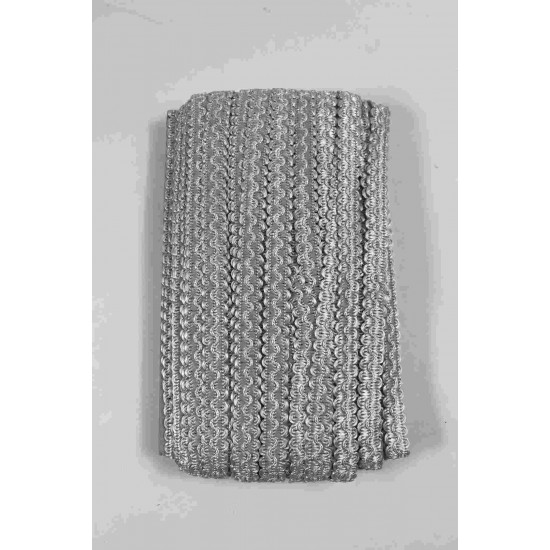 A&ccedil;ık Gri Loopera Dense Knit Kabartmalı Dekoratif Şerit &ndash; Premium El İşi S&uuml;sleme 1 Metre-LOOPERA-8