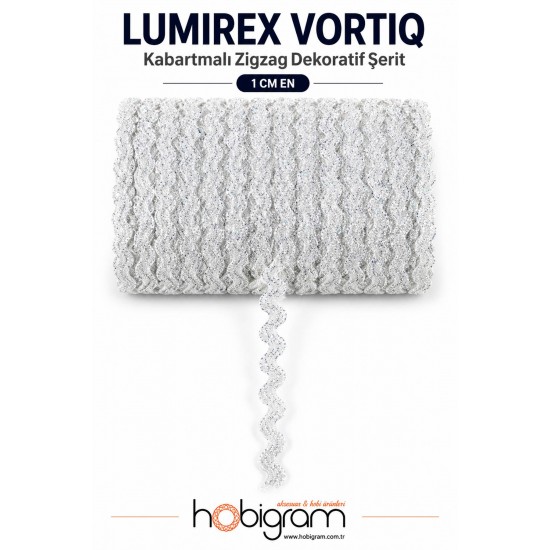 Janjanlı Lumirex Vortiq Kabartmalı Zigzag Dekoratif Şerit &ndash; Premium El İşi S&uuml;sleme 1 Metre-LUMIREX-11