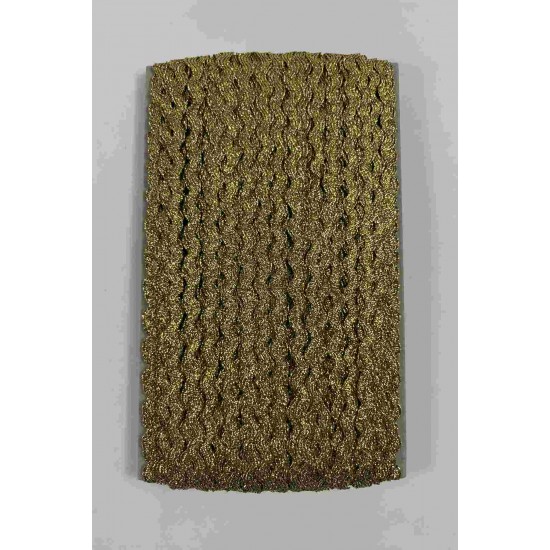 Gold Lumirex Vortiq Kabartmalı Zigzag Dekoratif Şerit &ndash; Premium El İşi S&uuml;sleme 1 Metre-LUMIREX-12