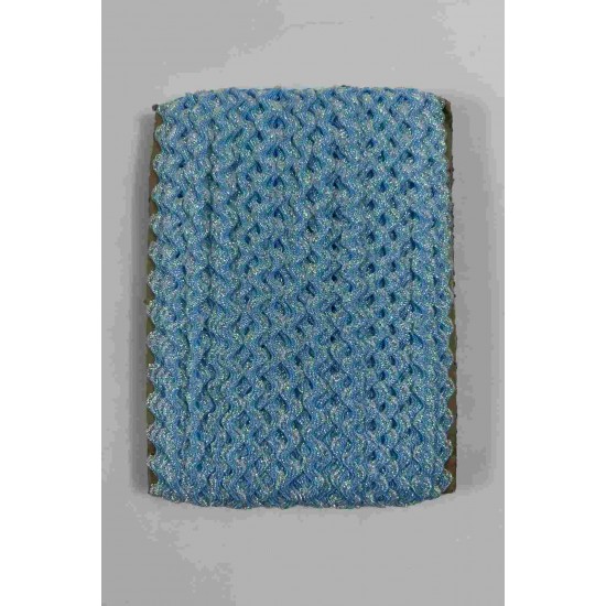 A&ccedil;ık Mavi G&uuml;m&uuml;ş Lumirex Vortiq Kabartmalı Zigzag Dekoratif Şerit &ndash; Premium El İşi S&uuml;sleme 1 Metre-LUMIREX-13