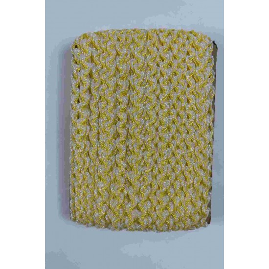 Sarı G&uuml;m&uuml;ş Lumirex Vortiq Kabartmalı Zigzag Dekoratif Şerit &ndash; Premium El İşi S&uuml;sleme 1 Metre-LUMIREX-14