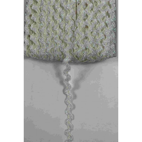 Krem G&uuml;m&uuml;ş Lumirex Vortiq Kabartmalı Zigzag Dekoratif Şerit &ndash; Premium El İşi S&uuml;sleme 1 Metre-LUMIREX-15