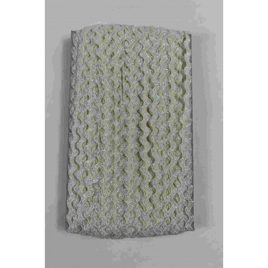 Krem G&uuml;m&uuml;ş Lumirex Vortiq Kabartmalı Zigzag Dekoratif Şerit &ndash; Premium El İşi S&uuml;sleme 1 Metre-LUMIREX-15