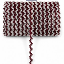 Bordo G&uuml;m&uuml;ş Lumirex Vortiq Kabartmalı Zigzag Dekoratif Şerit &ndash; Premium El İşi S&uuml;sleme 1 Metre-LUMIREX-16
