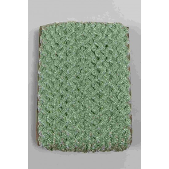 Mint Yeşil G&uuml;m&uuml;ş Lumirex Vortiq Kabartmalı Zigzag Dekoratif Şerit &ndash; Premium El İşi S&uuml;sleme 1 Metre-LUMIREX-22