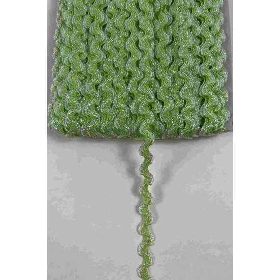 A&ccedil;ık Yeşil G&uuml;m&uuml;ş Lumirex Vortiq Kabartmalı Zigzag Dekoratif Şerit &ndash; Premium El İşi S&uuml;sleme 1 Metre-LUMIREX-5