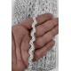 Beyaz G&uuml;m&uuml;ş Lumirex Vortiq Kabartmalı Zigzag Dekoratif Şerit &ndash; Premium El İşi S&uuml;sleme 1 Metre-LUMIREX-6