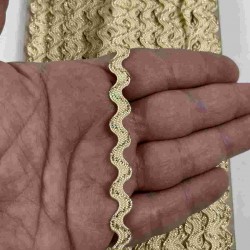 Sarı G&uuml;m&uuml;ş Lumirex Vortiq Kabartmalı Zigzag Dekoratif Şerit &ndash; Premium El İşi S&uuml;sleme 1 Metre-LUMIREX-9