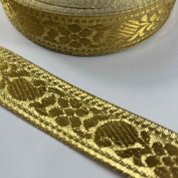 Gold Etnik Lunavera Simli Dekoratif Şerit Kurdele 1 Metre-LUNAVERA-1