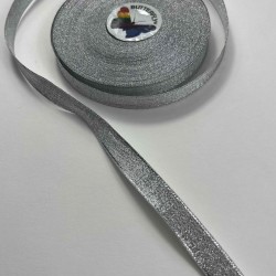 G&uuml;m&uuml;ş 1 Cm Lunavera Simli Dekoratif Şerit Kurdele 1 Metre-LUNAVERA-10