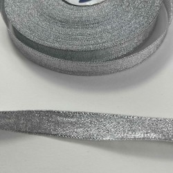 G&uuml;m&uuml;ş 1 Cm Lunavera Simli Dekoratif Şerit Kurdele 1 Metre-LUNAVERA-10