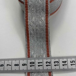 G&uuml;m&uuml;ş Kırmızı Lunavera Simli Dekoratif Şerit Kurdele 1 Metre-LUNAVERA-12