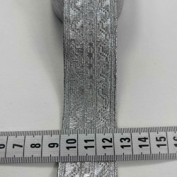 G&uuml;m&uuml;ş Desen Lunavera Simli Dekoratif Şerit Kurdele 1 Metre-LUNAVERA-13