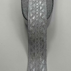 G&uuml;m&uuml;ş Desen Lunavera Simli Dekoratif Şerit Kurdele 1 Metre-LUNAVERA-13