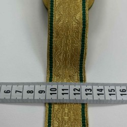 Gold Yeşil Lunavera Simli Dekoratif Şerit Kurdele 1 Metre-LUNAVERA-14