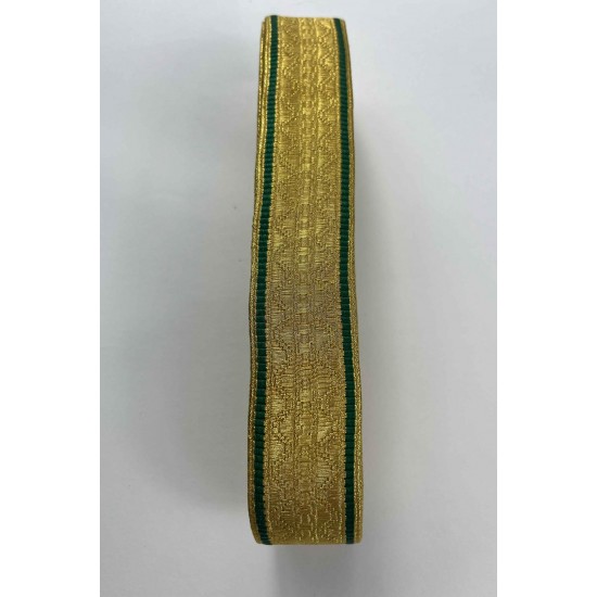 Gold Yeşil Lunavera Simli Dekoratif Şerit Kurdele 1 Metre-LUNAVERA-14