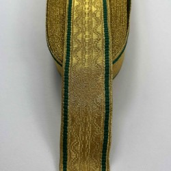 Gold Yeşil Lunavera Simli Dekoratif Şerit Kurdele 1 Metre-LUNAVERA-14