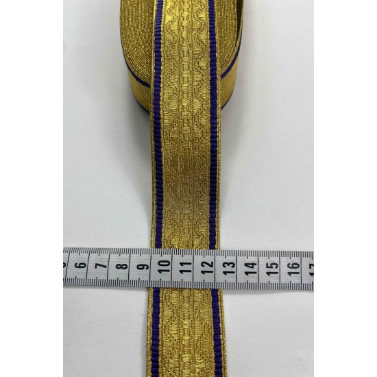 Gold Mor Lunavera Simli Dekoratif Şerit Kurdele 1 Metre-LUNAVERA-15