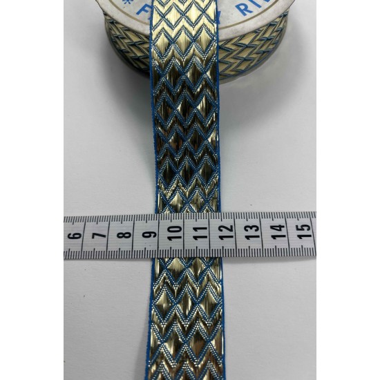 Laci Gold Baklava Simli Dekoratif Şerit Kurdele 1 Metre-LUNAVERA-17