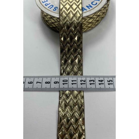 Bordo Gold Baklava Simli Dekoratif Şerit Kurdele 1 Metre-LUNAVERA-18