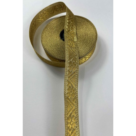 Gold &Ccedil;izgi Lunavera Simli Dekoratif Şerit Kurdele 1 Metre-LUNAVERA-2