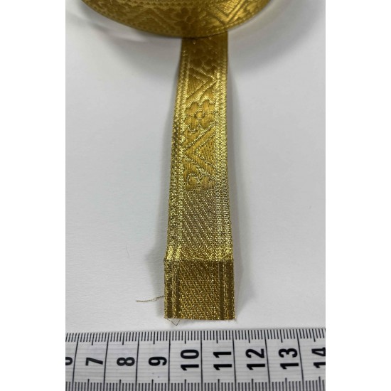 Gold &Ccedil;izgi Lunavera Simli Dekoratif Şerit Kurdele 1 Metre-LUNAVERA-2
