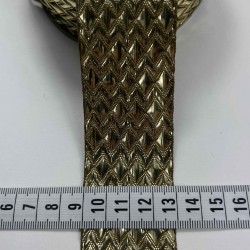 Gold K&uuml;&ccedil;&uuml;k Baklava Simli Şerit Kurdele 1 Metre-LUNAVERA-21