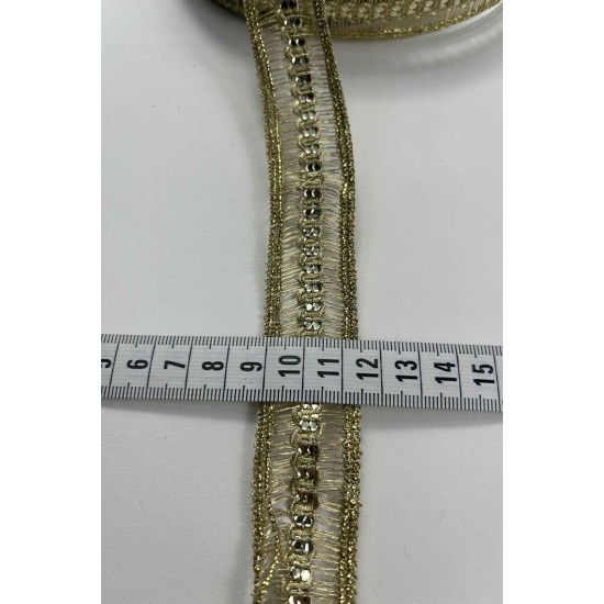 Gold File Lunavera Simli Dekoratif Şerit Kurdele 1 Metre-LUNAVERA-22