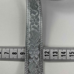 G&uuml;m&uuml;ş Etnik Lunavera Simli Dekoratif Şerit Kurdele 1 Metre-LUNAVERA-3