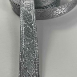 G&uuml;m&uuml;ş Etnik Lunavera Simli Dekoratif Şerit Kurdele 1 Metre-LUNAVERA-3