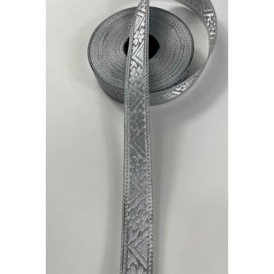 G&uuml;m&uuml;ş &Ccedil;izgi Lunavera Simli Dekoratif Şerit Kurdele 1 Metre-LUNAVERA-4