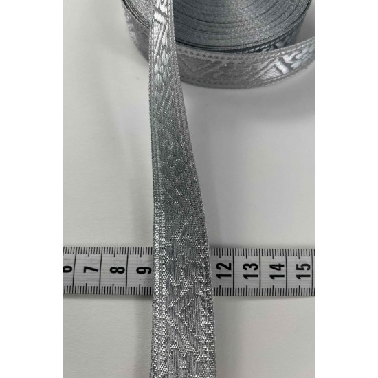 G&uuml;m&uuml;ş &Ccedil;izgi Lunavera Simli Dekoratif Şerit Kurdele 1 Metre-LUNAVERA-4