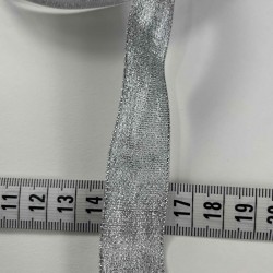 G&uuml;m&uuml;ş D&uuml;z Lunavera Simli Dekoratif Şerit Kurdele 1 Metre-LUNAVERA-5