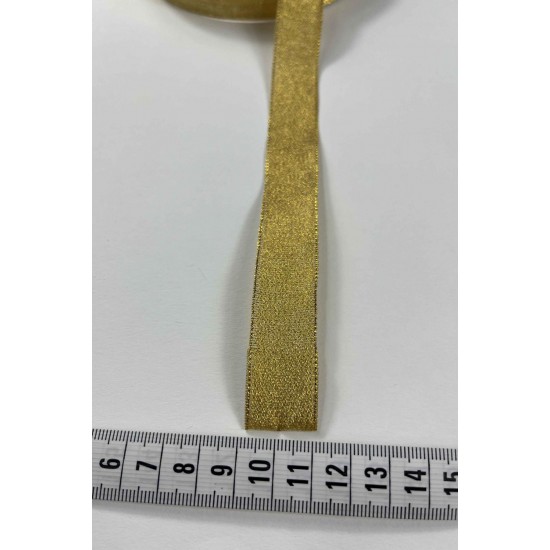 Gold D&uuml;z Lunavera Simli Dekoratif Şerit Kurdele 1 Metre-LUNAVERA-6